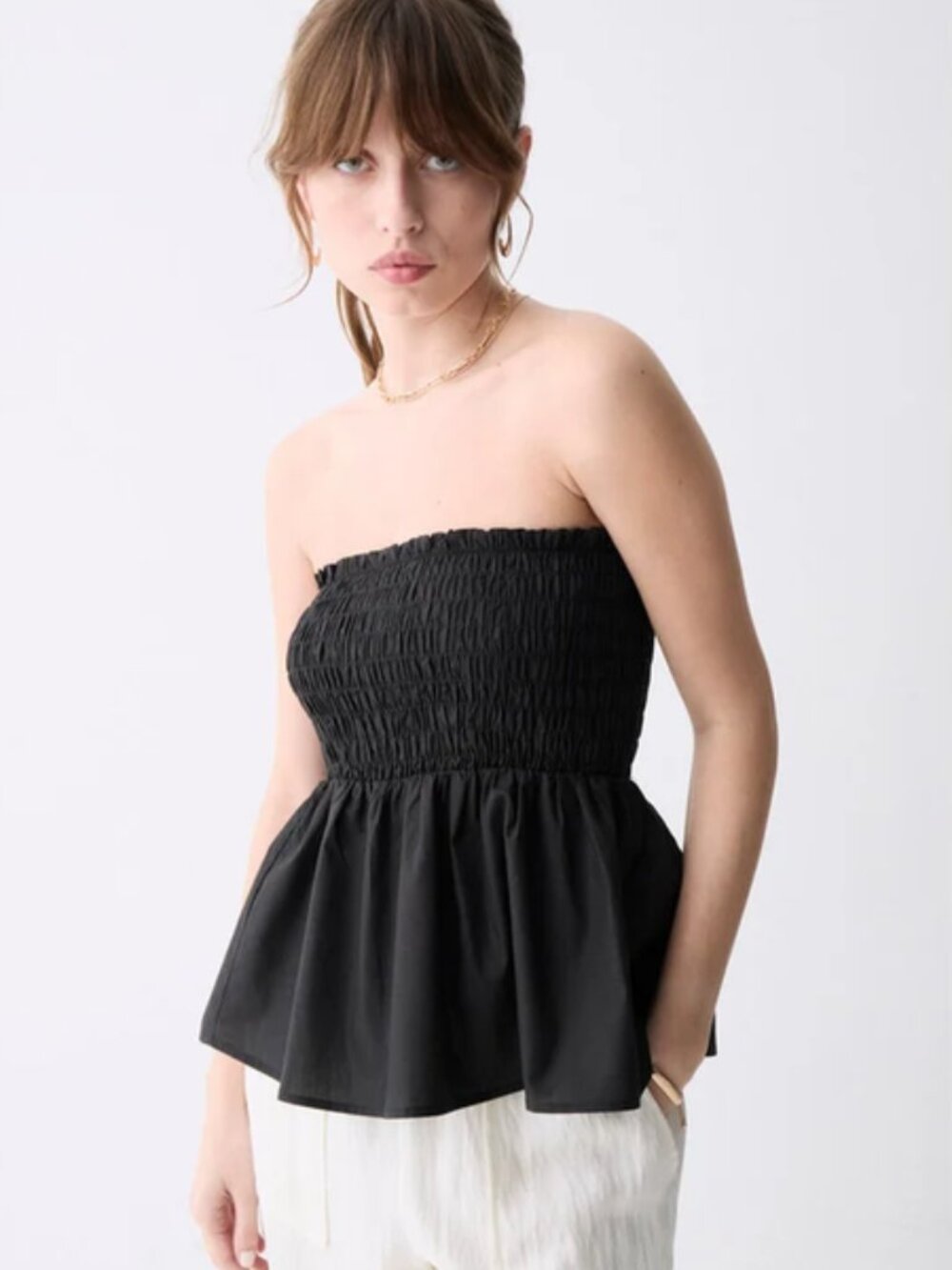 Deluc strapless top, black